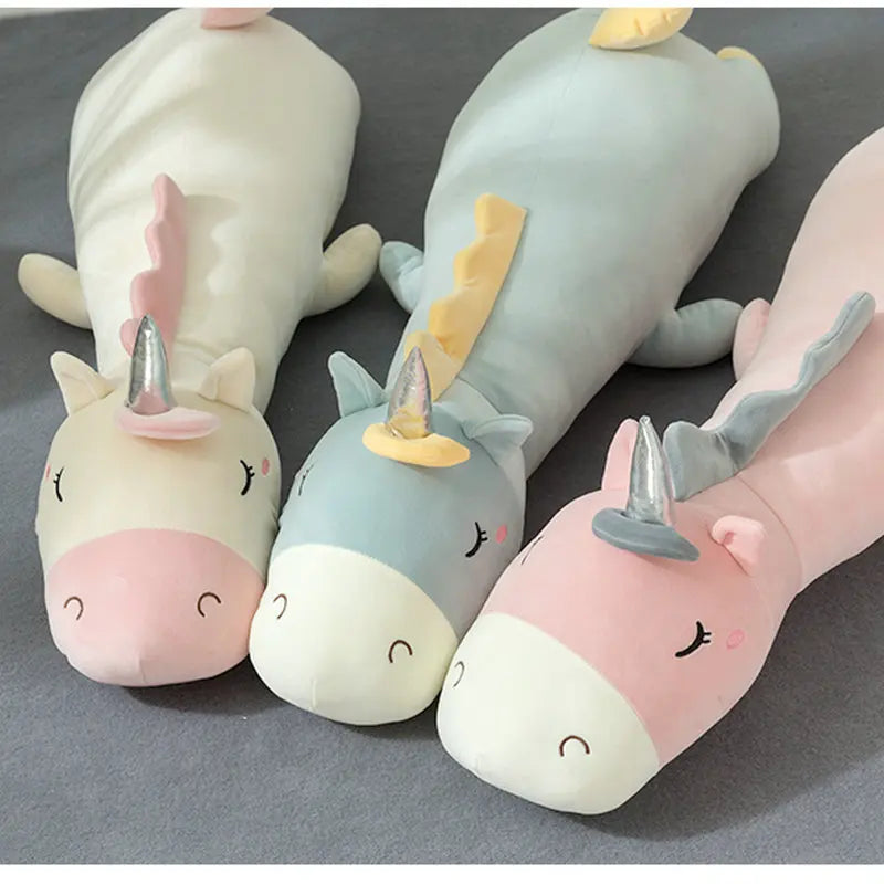 Giant Soft toy unicorn Stuffed Silver Horn Unicorn