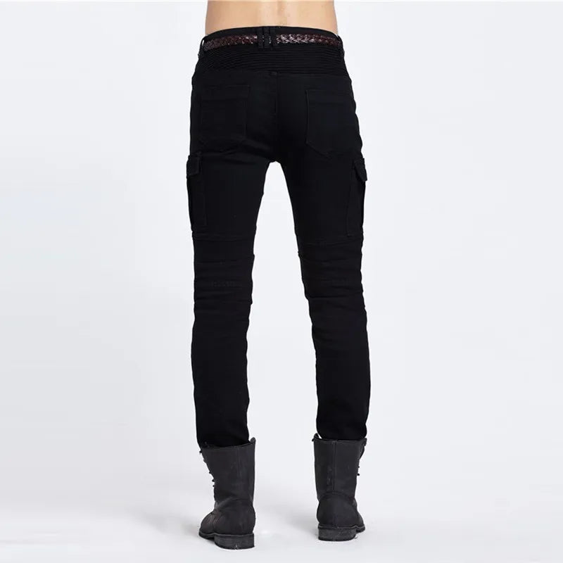Biker Jeans Punk Style Cargo Pocket Jeans Skinny