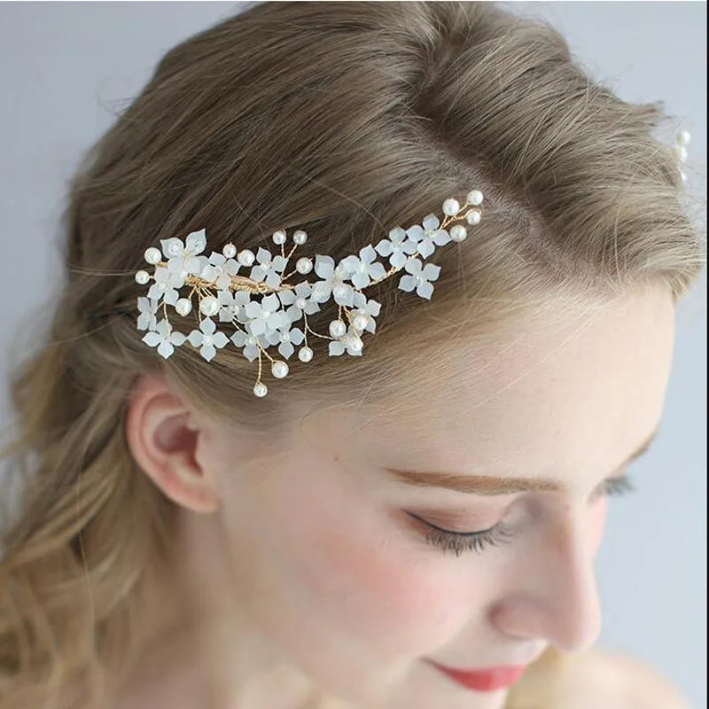Floralbride Handmade Alloy Crystal Rhinestone Pearls Wedding Hair