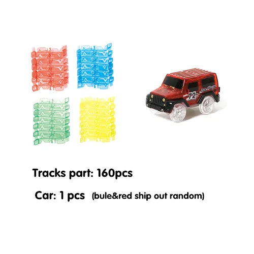 240pcs Race Track Car Glowing flexible soft Bend