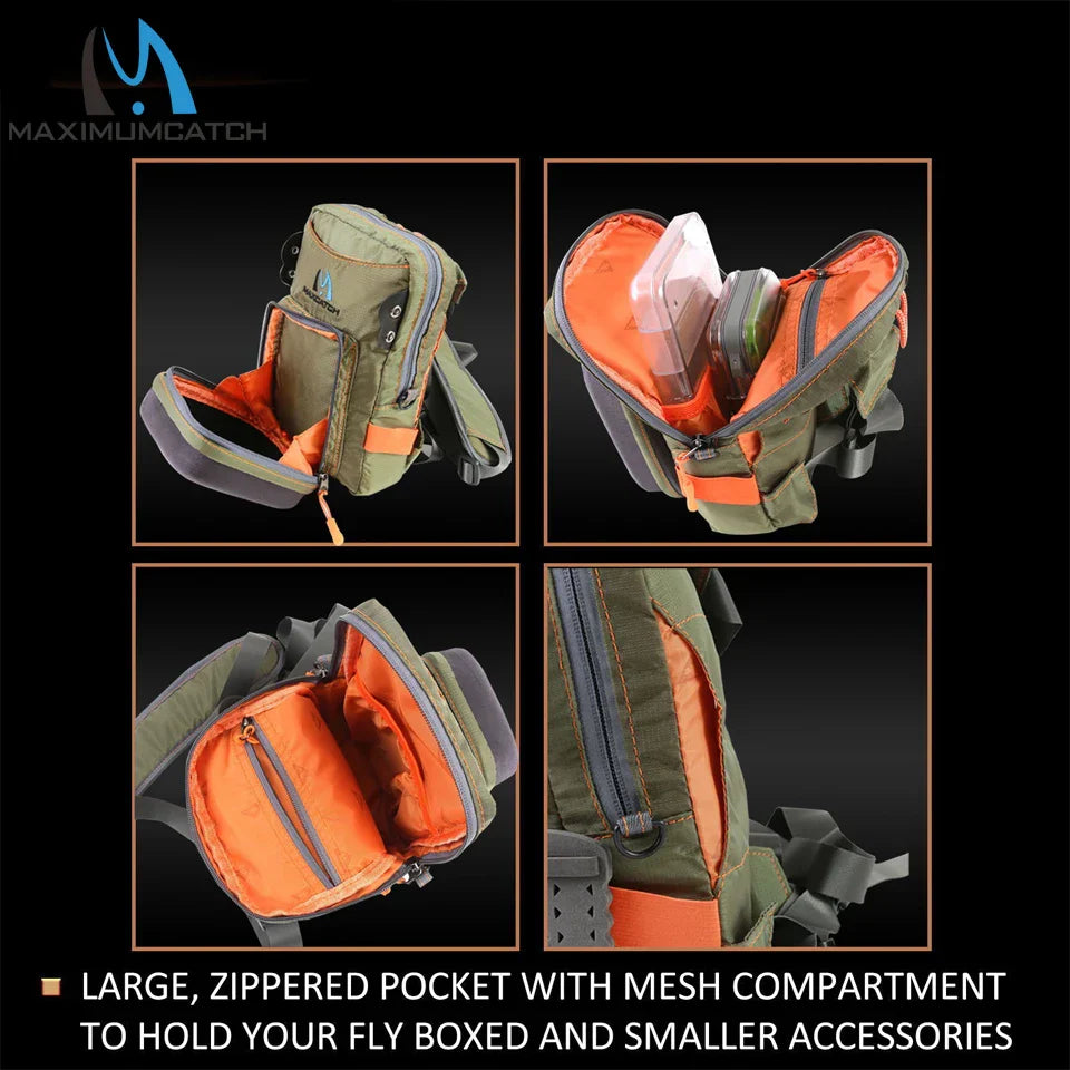 Maximumcatch Fly Fishing Chest Bag With Molded Fly
