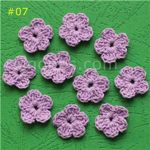 100 Colorfull Handmade Cotton Crochet Flowers, quilt scrapbooking