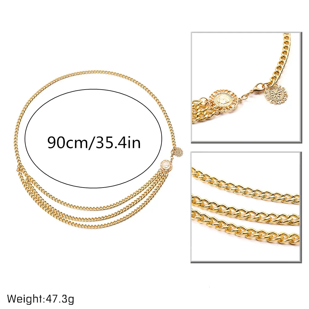 Sexy Bikini Beach Multilayer Waist Belt Chain Long