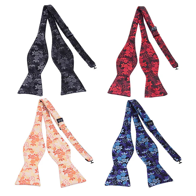 RBOCOTT Floral Self Tie Bow Tie Men's Silk