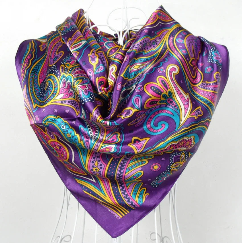 Spring And Autumn Female Satin Scarf,Big Square Scarves