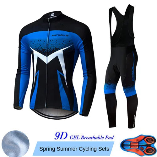 Phtxolue Breathable Long Sleeve Cycling Set Mountain Bike