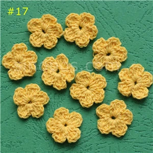100 Colorfull Handmade Cotton Crochet Flowers, quilt scrapbooking