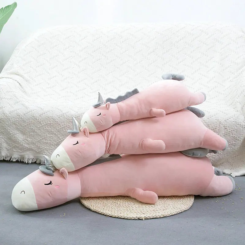 Giant Soft toy unicorn Stuffed Silver Horn Unicorn