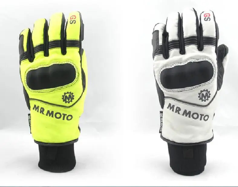 Motorbike Heat Gloves Worm Gear M,L,Xl,XXL Black Red Racing Leather Winter Scooter Long Snowmobiles Gloves Motocycle Men