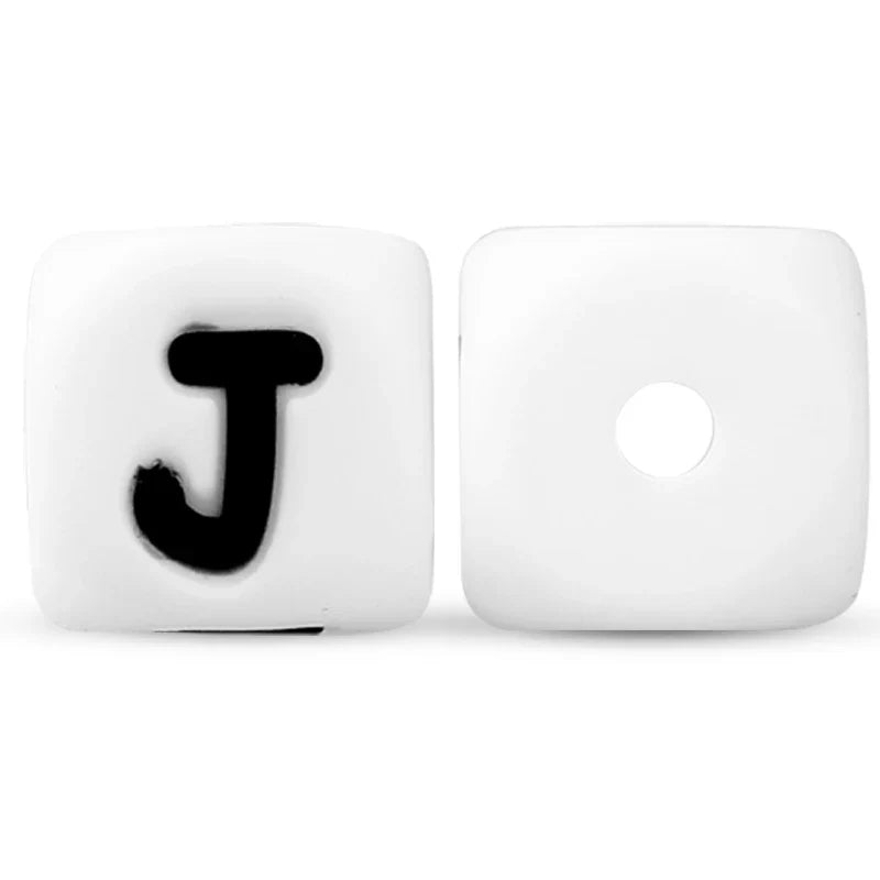500pc/Lot 12MM Baby Silicone Letters Beads BPA Free