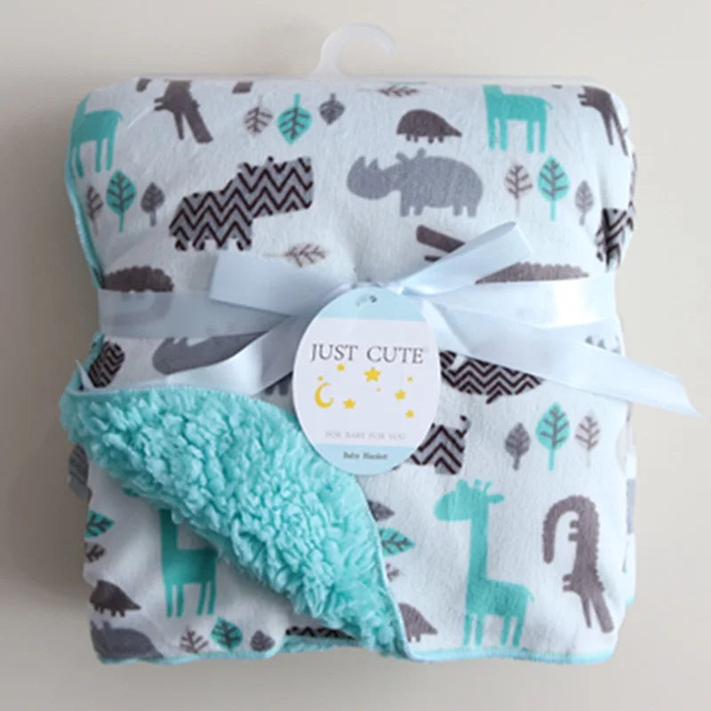 Baby Blankets New Thicken Double Layer Coral Fleece