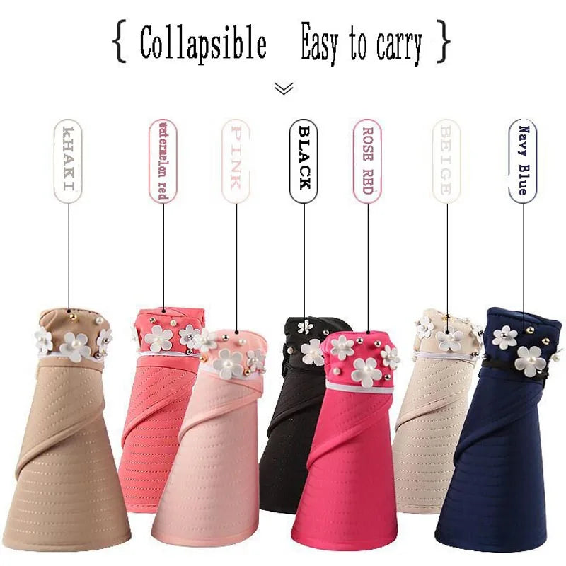 Summer Sun Hats Women Foldable UV Protection Sun