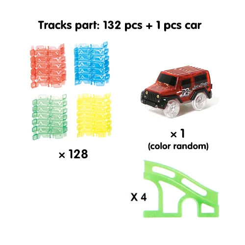 240pcs Race Track Car Glowing flexible soft Bend