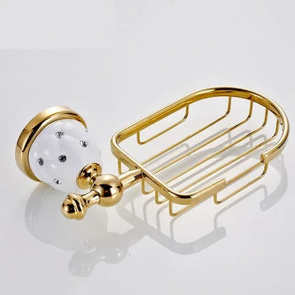 New Golden Finish Brass Flexible Soap Basket /Soap