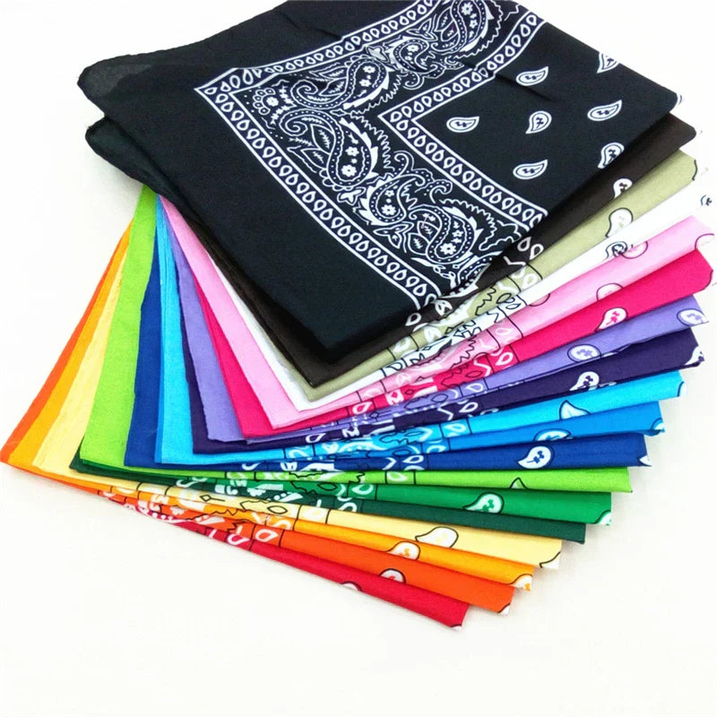 12pcs Polyester Cotton Cashew Flower Hiphop Bandanas For
