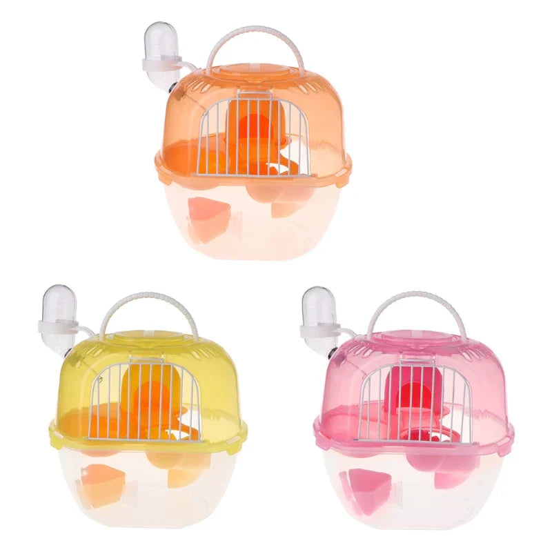 Portable Hamster Travel Carrier Practical Plastic Hamster Cage