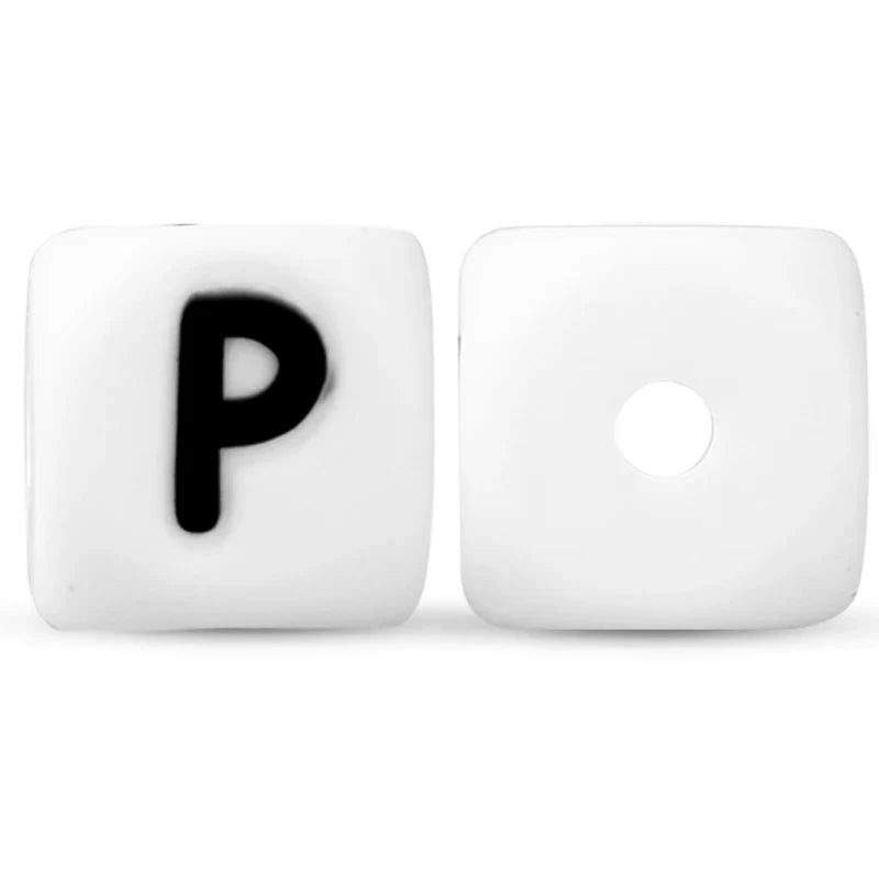 500pc/Lot 12MM Baby Silicone Letters Beads BPA Free