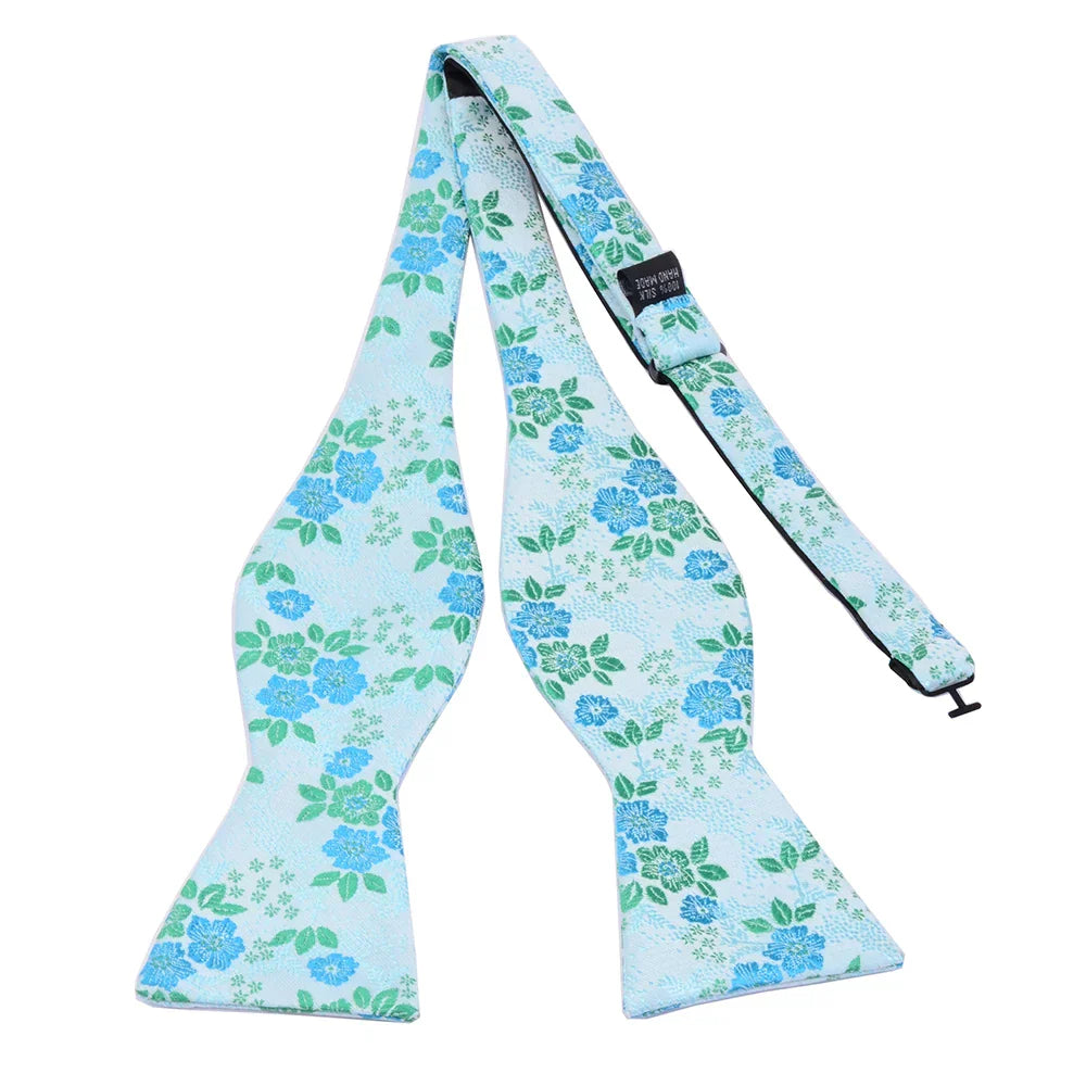 RBOCOTT Floral Self Tie Bow Tie Men's Silk