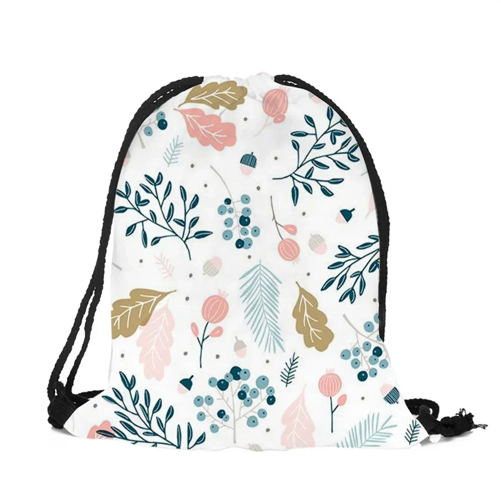 Simple Style Geometric Pattern Artistic Leaf Print Drawstring