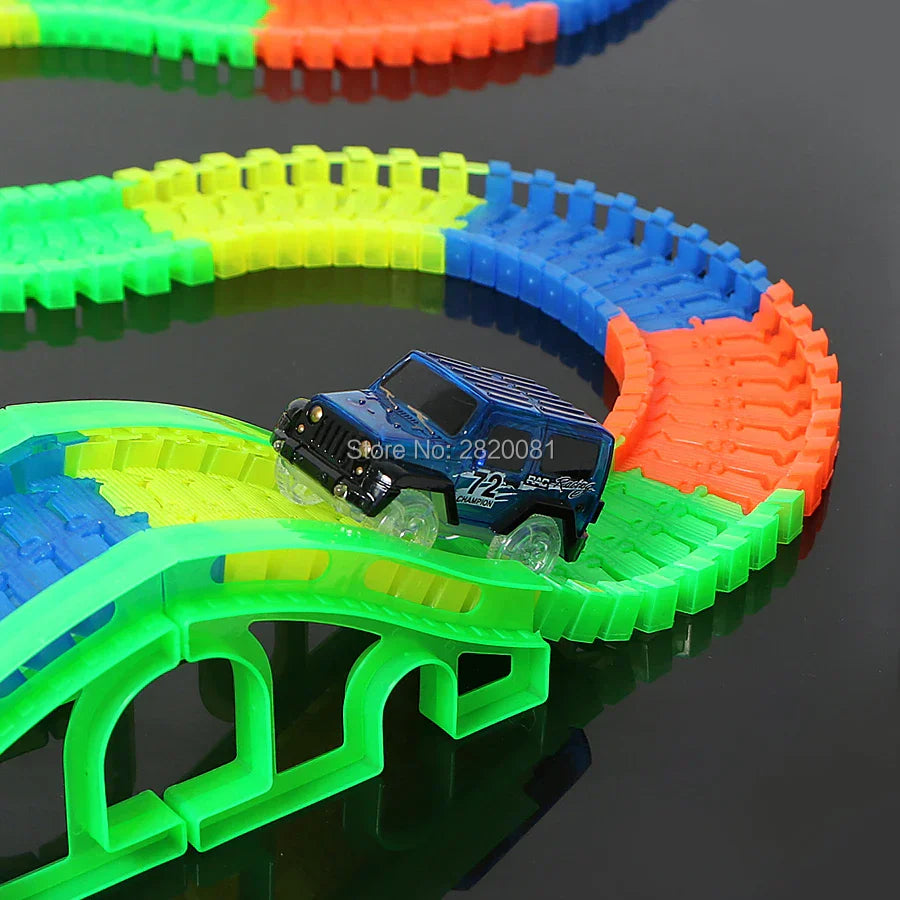 240pcs Race Track Car Glowing flexible soft Bend