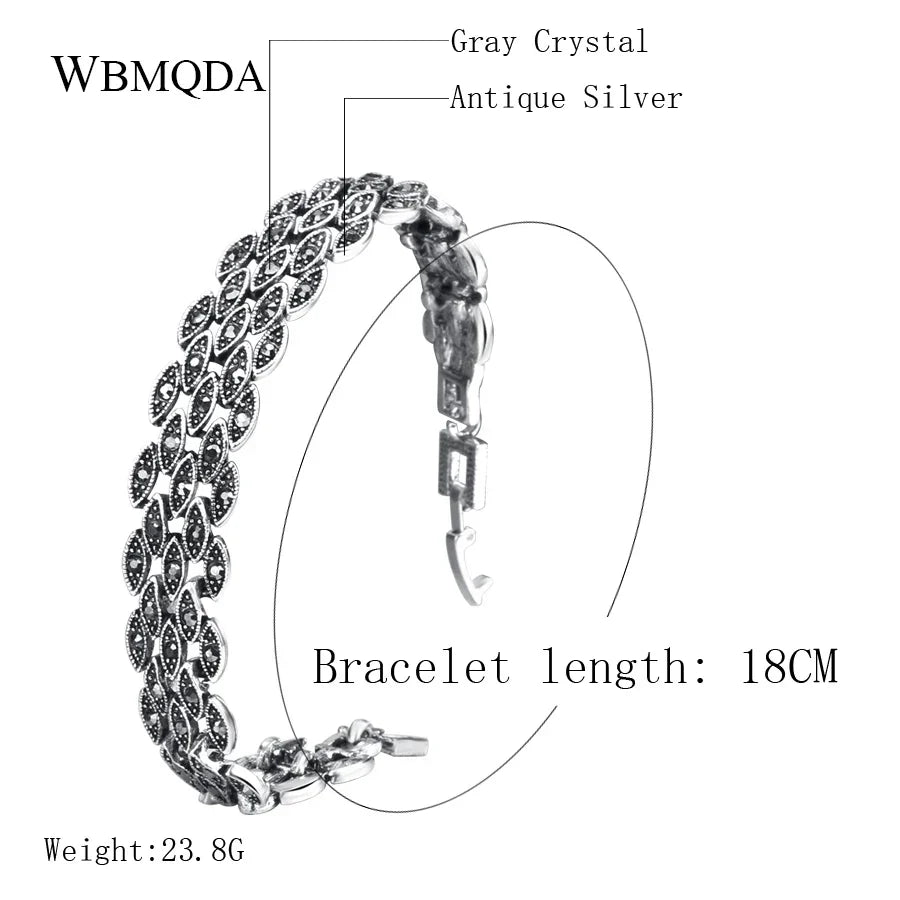 Vintage Black Crystal Eyes Bracelets For Women Accessories