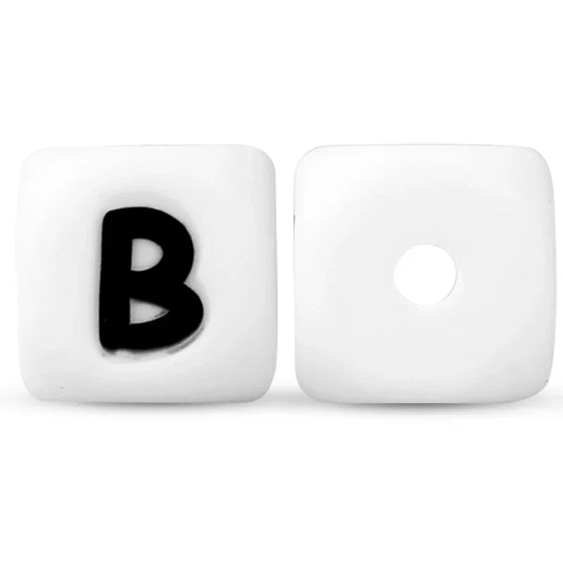 500pc/Lot 12MM Baby Silicone Letters Beads BPA Free