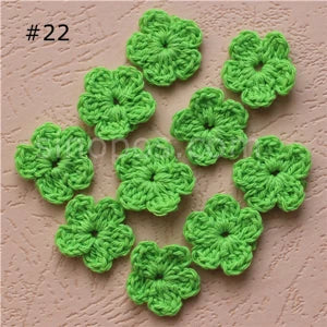 100 Colorfull Handmade Cotton Crochet Flowers, quilt scrapbooking