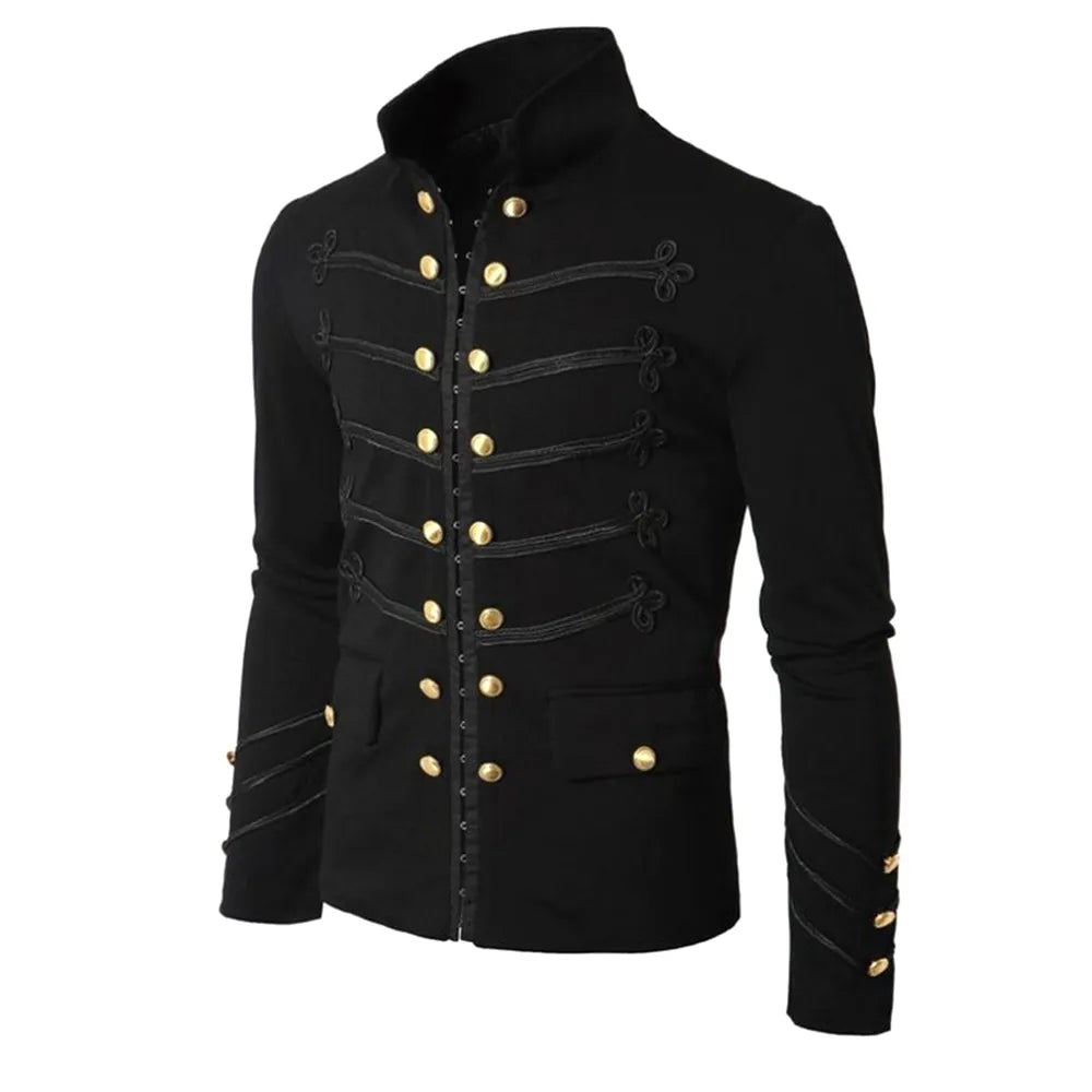 Steampunk Men Gothic Clothing Military Jackets Medieval Vintage