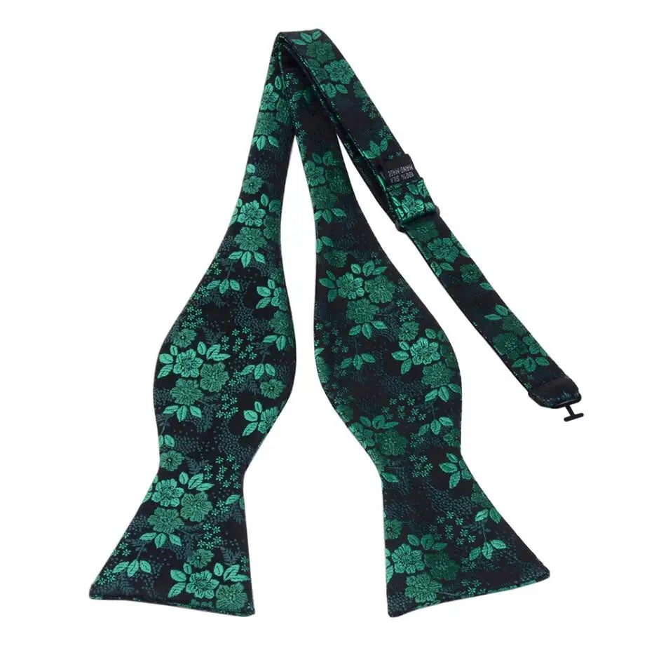 RBOCOTT Floral Self Tie Bow Tie Men's Silk