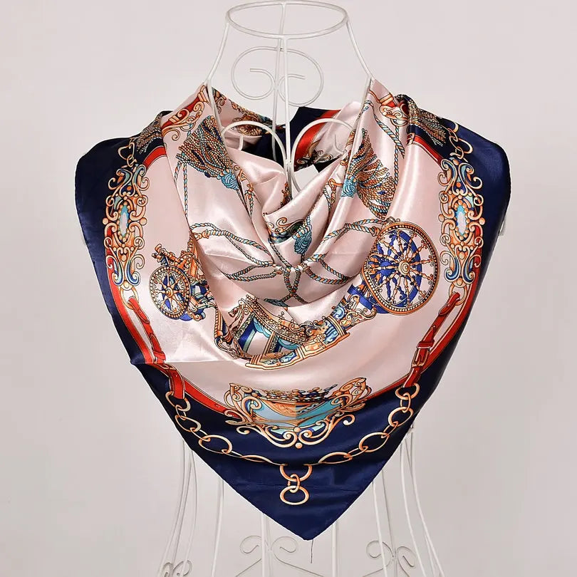 Spring And Autumn Female Satin Scarf,Big Square Scarves