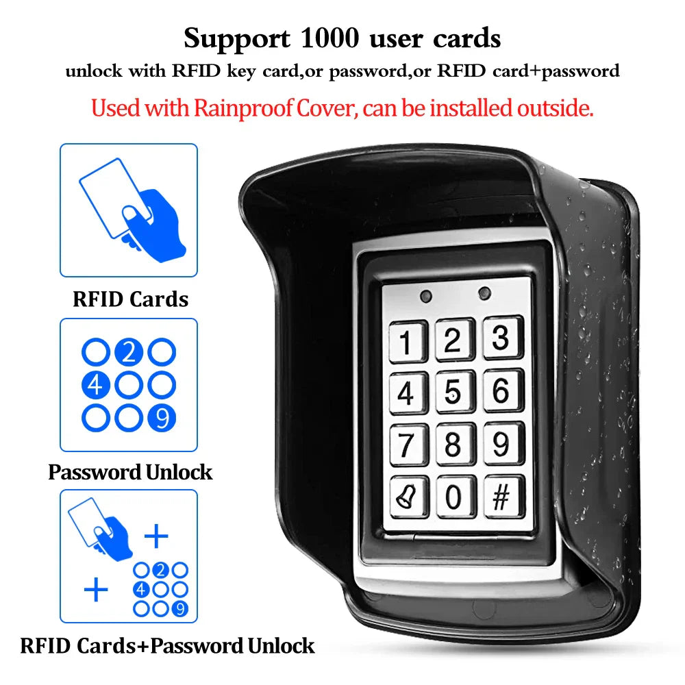 RFID Metal Access Control Keypad Waterproof Rainproof Cover