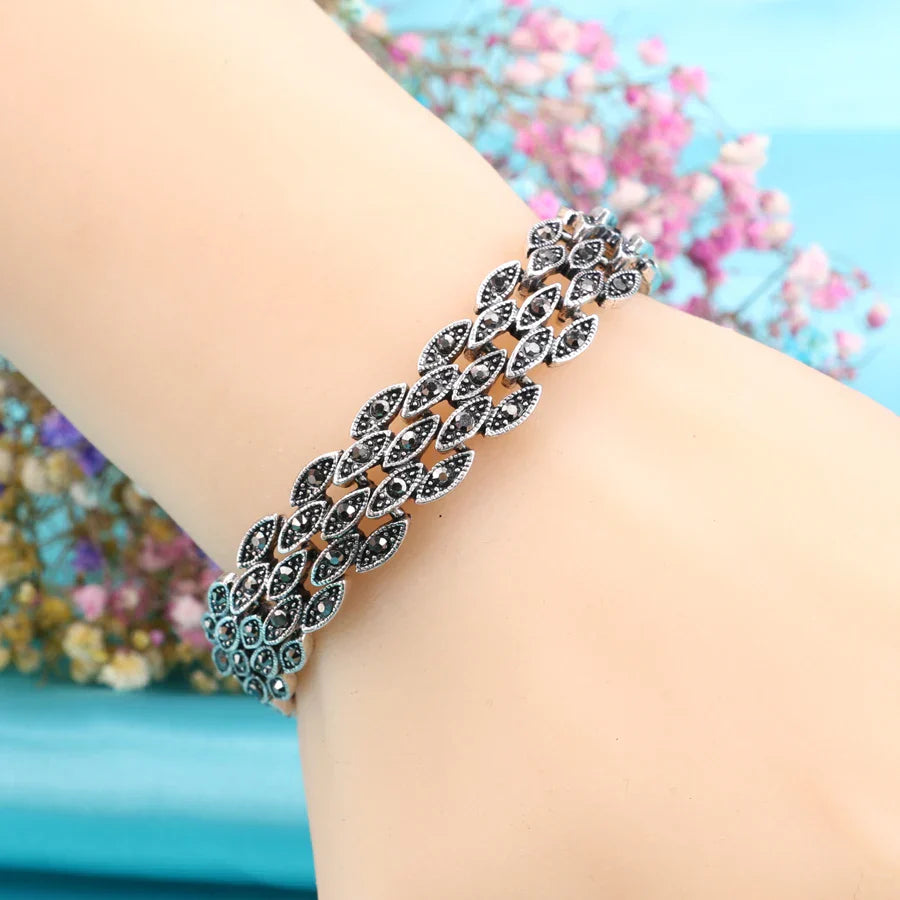 Vintage Black Crystal Eyes Bracelets For Women Accessories