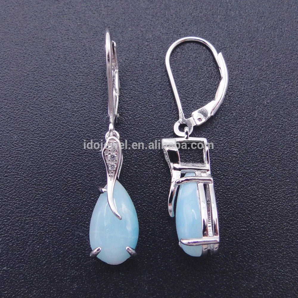 925 Sterling Silver Jewelry Dominica Natural Larimar Gemstone