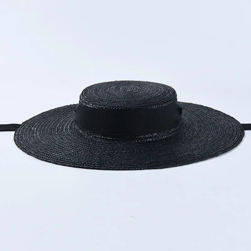 Wide Brim Boater Hat 10cm 15cm Brim Straw
