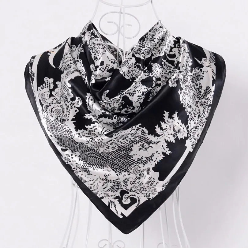 Spring And Autumn Female Satin Scarf,Big Square Scarves