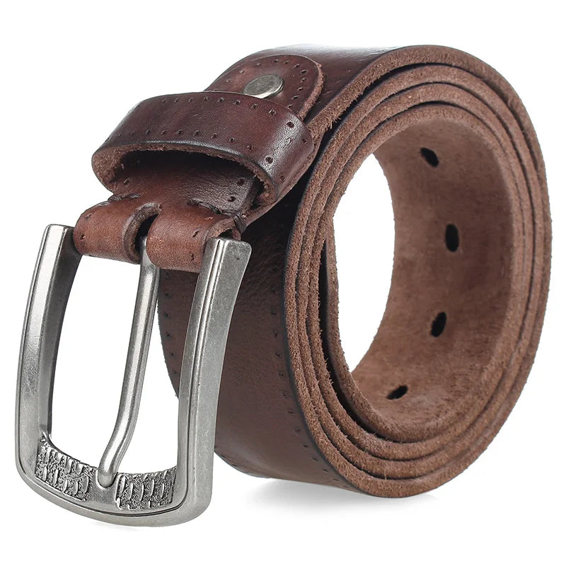 MEDYLA Men's Belt Natural Skin Cowhide Belt Vintage