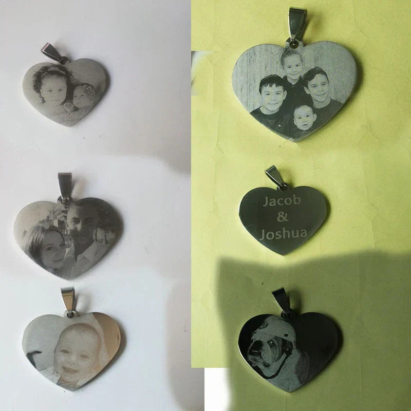 Personalized Stainless Steel Name Pendant Necklace Heart Love