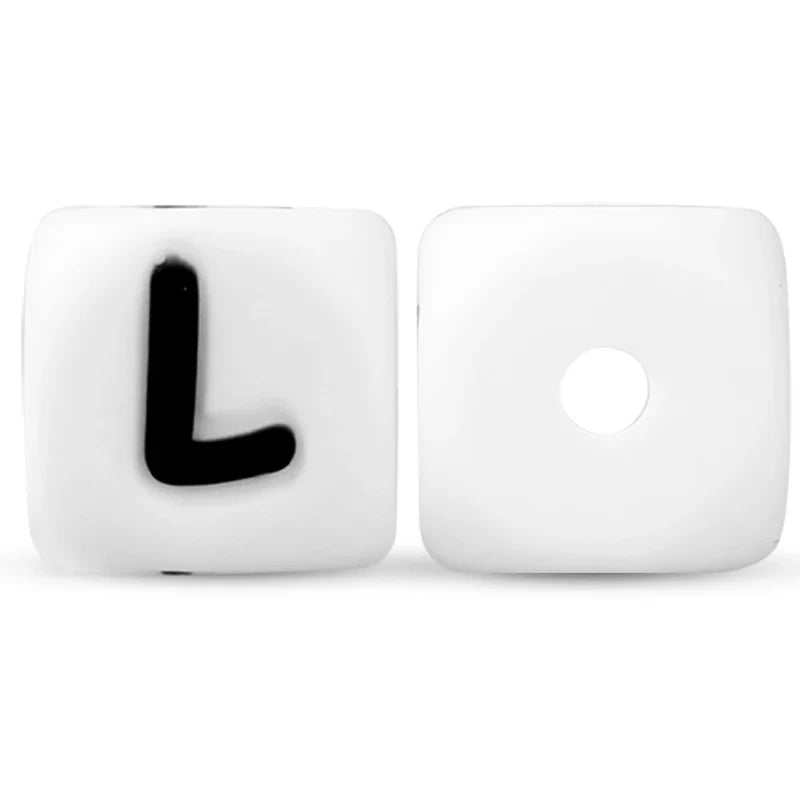 500pc/Lot 12MM Baby Silicone Letters Beads BPA Free