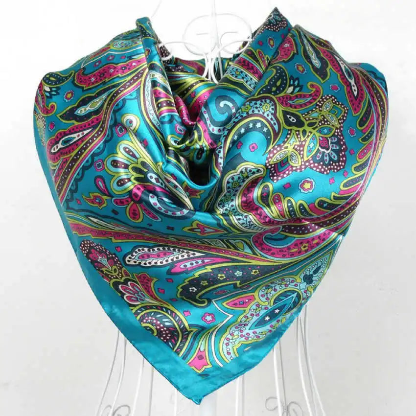 Spring And Autumn Female Satin Scarf,Big Square Scarves