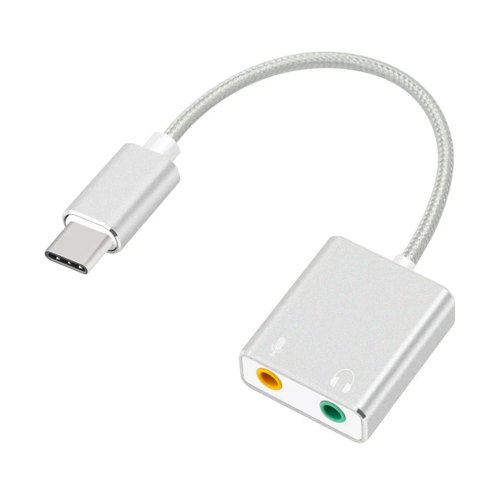 USB Type C Type-C External Sound Card Adapter