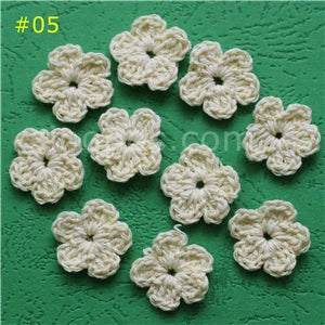 100 Colorfull Handmade Cotton Crochet Flowers, quilt scrapbooking