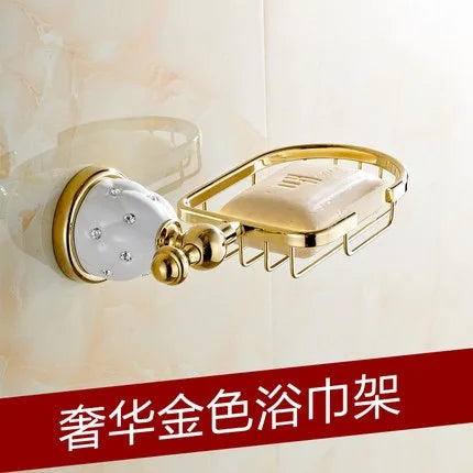 New Golden Finish Brass Flexible Soap Basket /Soap
