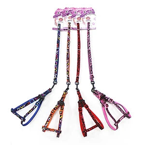 50pcs/lot Small Dog Harness and Leash Soft Nylon