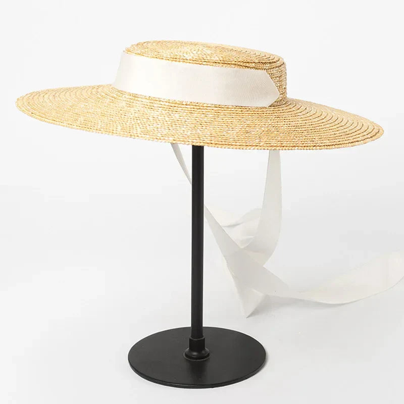 Wide Brim Boater Hat 10cm 15cm Brim Straw