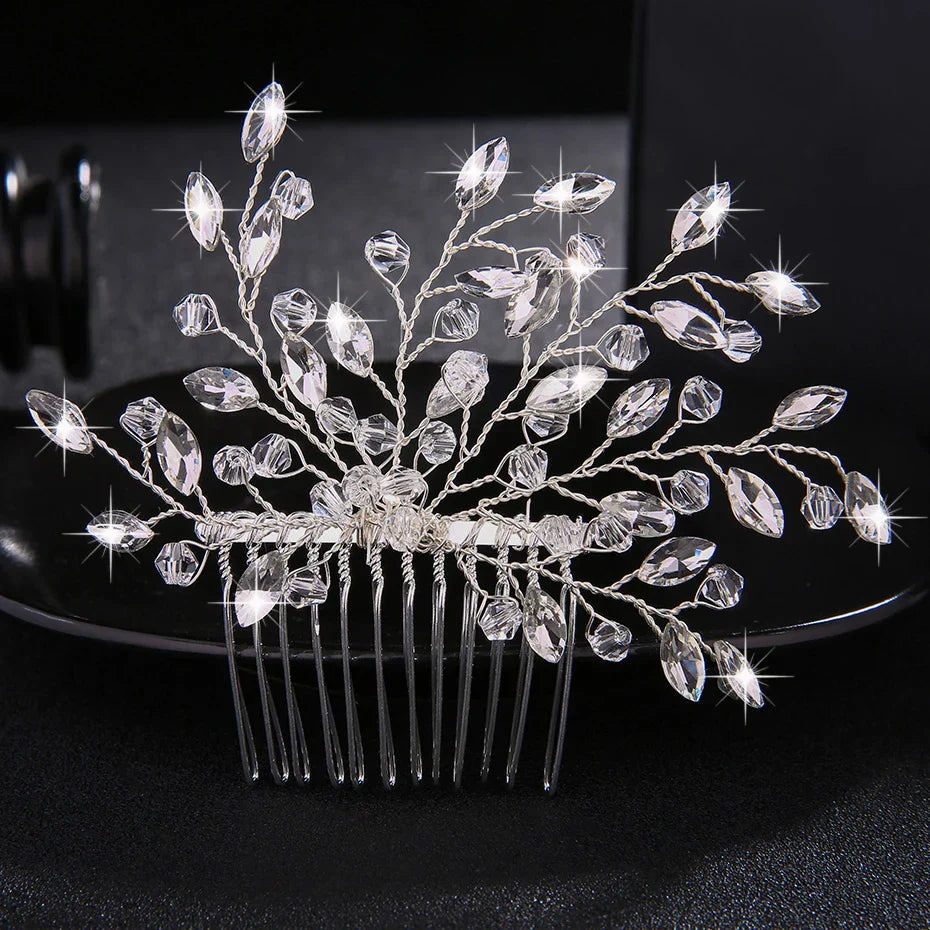 Miallo Austrian Crystal Branches and Leaves Hair Jewelry