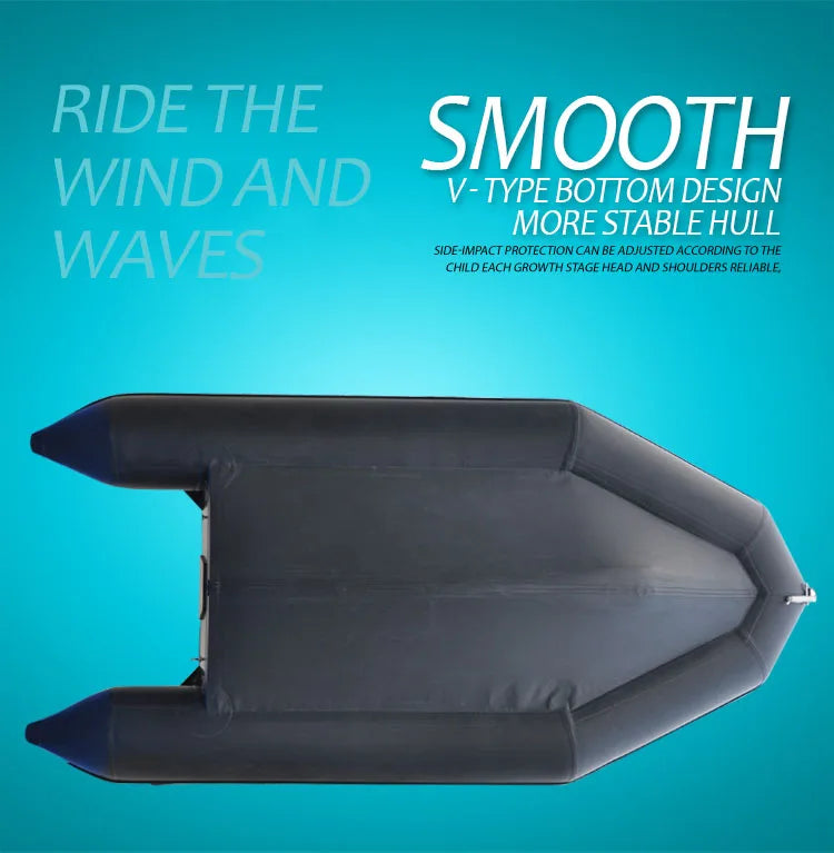 CANDO 1.2MM Thick Assault Boat Fishing Black Inflatable