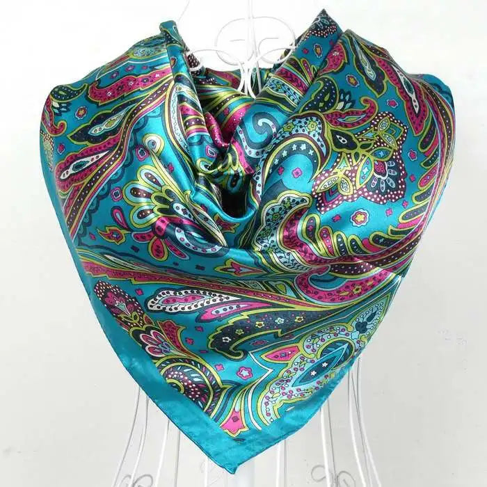 Spring And Autumn Female Satin Scarf,Big Square Scarves