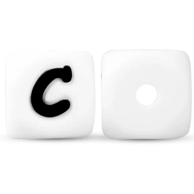 500pc/Lot 12MM Baby Silicone Letters Beads BPA Free