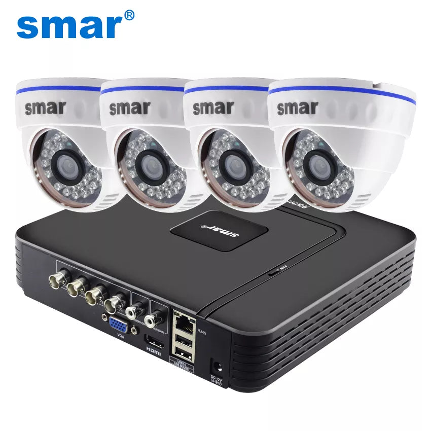 CCTV 4CH Hybrid DVR Video Surveillance System 720P