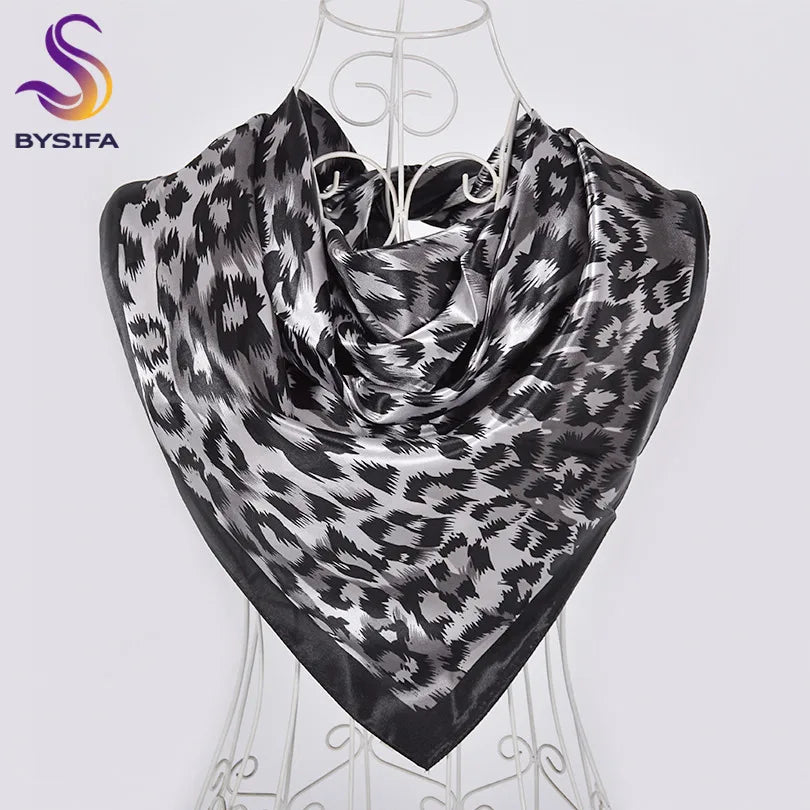 Spring And Autumn Female Satin Scarf,Big Square Scarves